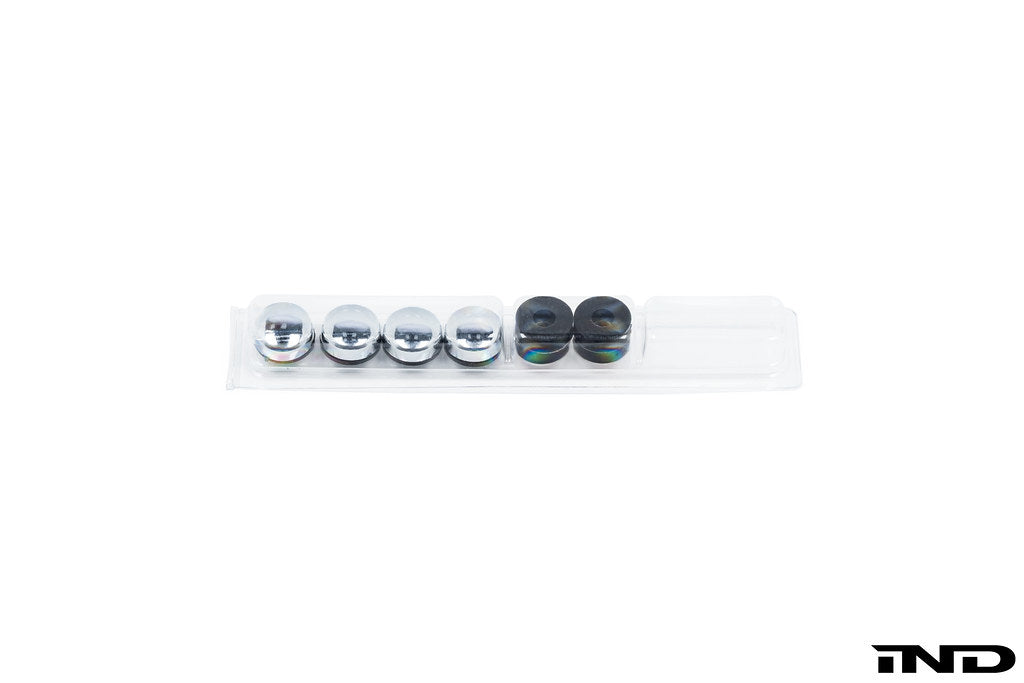 BMW Laser Slimline License Plate Frame with M Logo Valve Stem Caps - Polished Silver