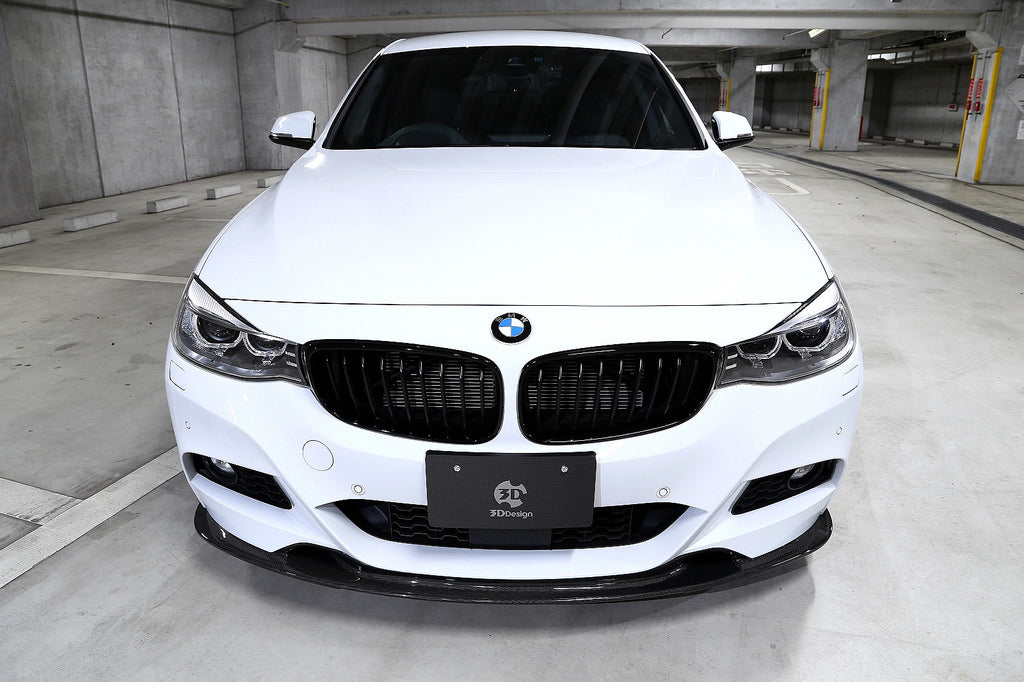 3d design f34 gt m sport carbon fiber front lip spoiler - iND Distribution