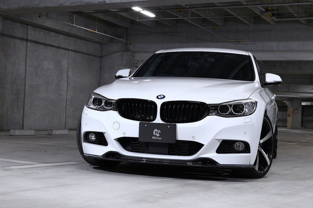 3d design f34 gt m sport carbon fiber front lip spoiler - iND Distribution