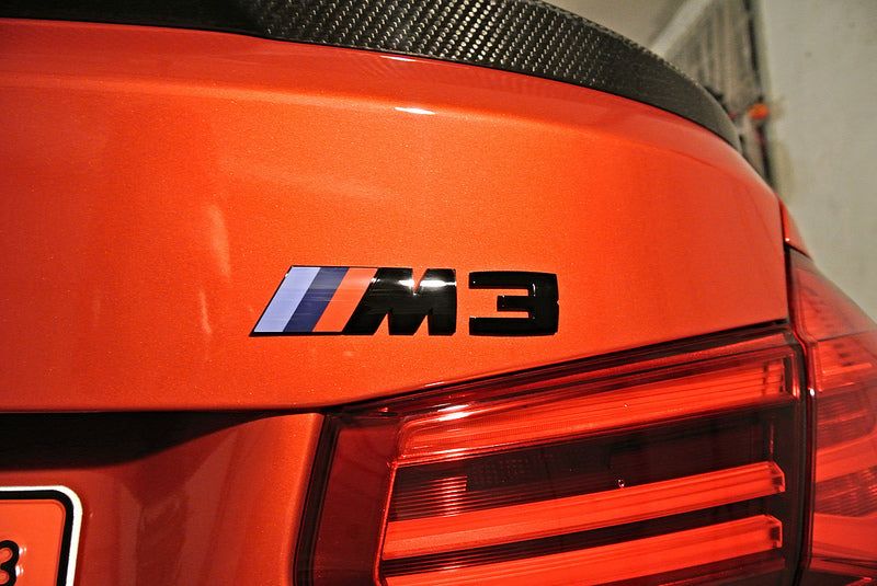 BMW OEM f80 m3 gloss black competition package trunk emblem - iND Distribution