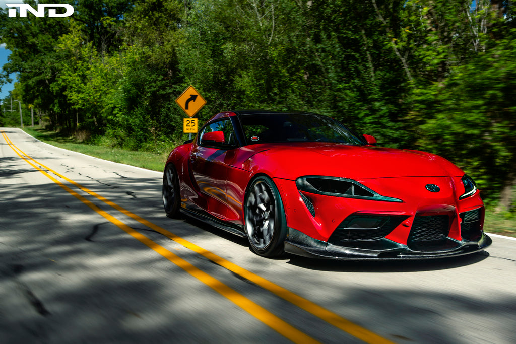 A90 Supra on the road with 3D Design Carbon Aero Package