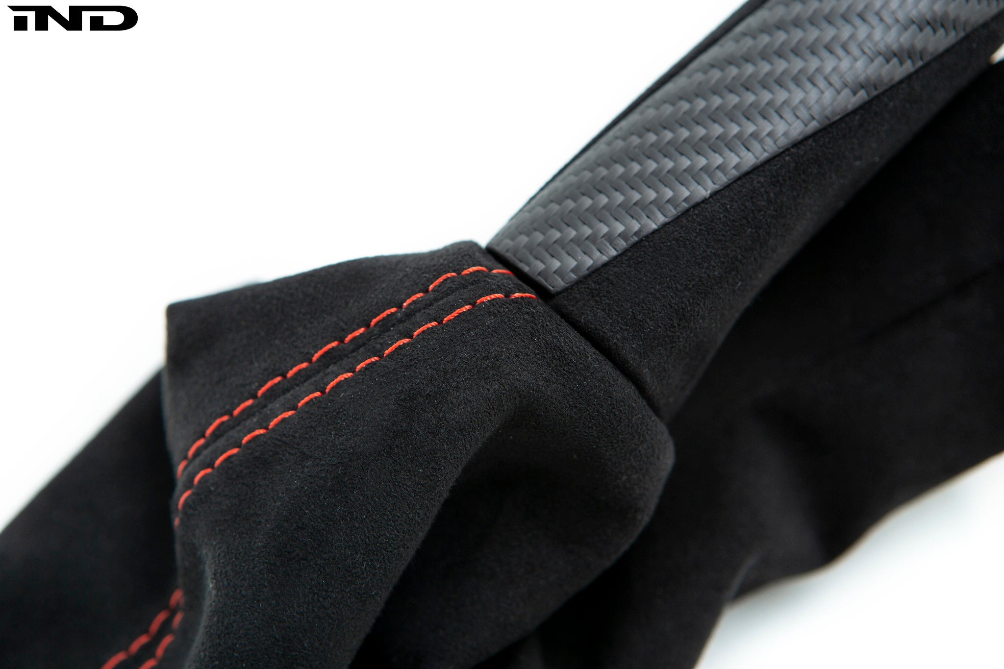 iND f87 m2 matte carbon stitched parking brake handle - iND Distribution