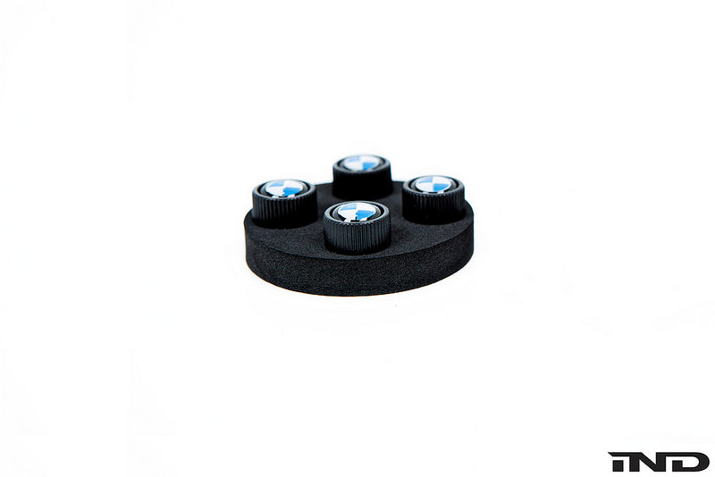 BMW OEM roundel black valve stem cap set - iND Distribution