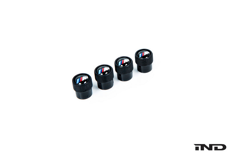 BMW OEM m logo black valve stem cap set - iND Distribution