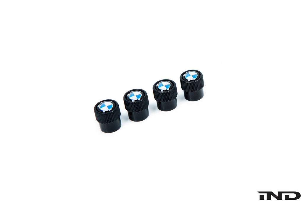 BMW OEM roundel black valve stem cap set - iND Distribution