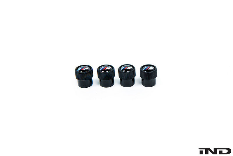 BMW OEM m logo black valve stem cap set - iND Distribution