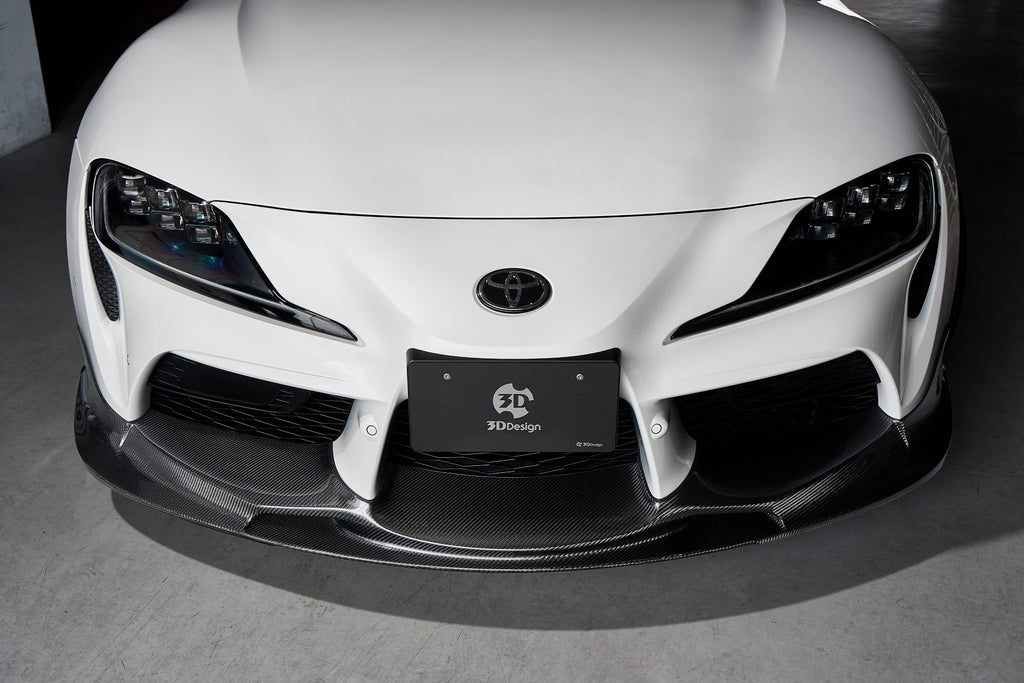 Front view of A90 Supra with 3D Design A90 Supra Carbon Front Lip