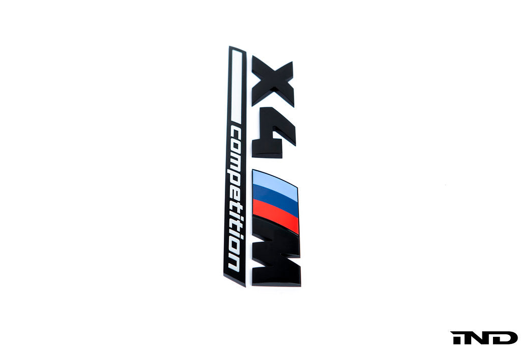 BMW F98 X4M Competition Trunk Emblem - Gloss Black