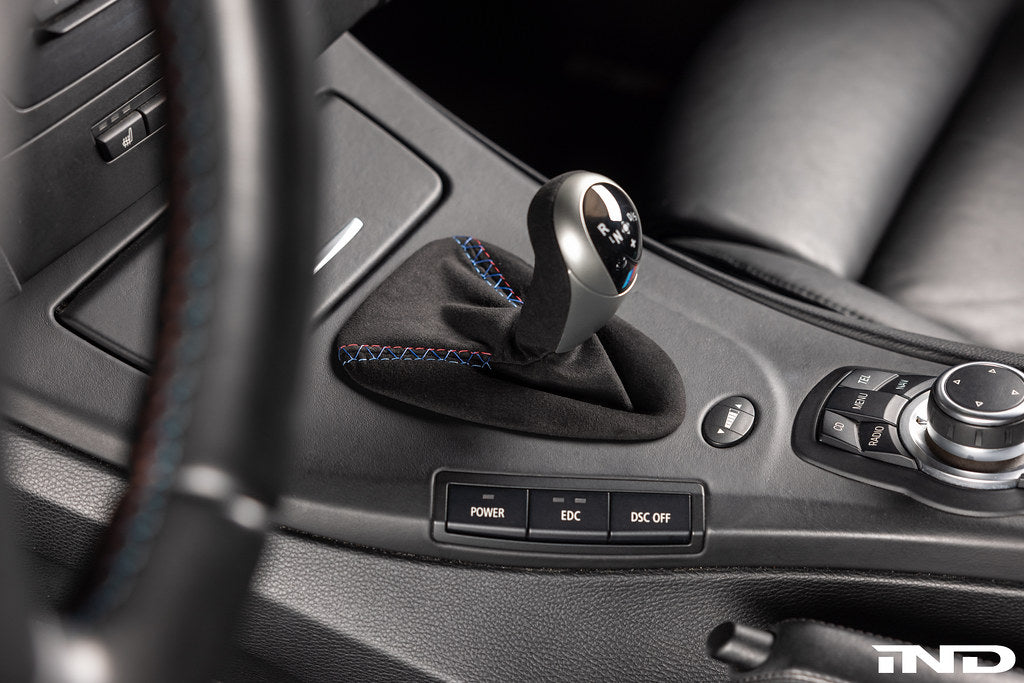 IND E9X M3 Tri-Color Stitched Alcantara Shift Boot