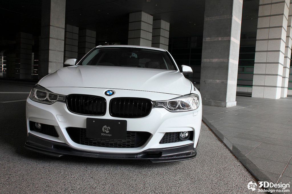 3d design f30 f31 m sport carbon fiber front lip spoiler - iND Distribution