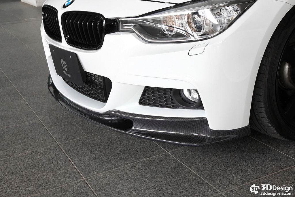 3d design f30 f31 m sport carbon fiber front lip spoiler - iND Distribution