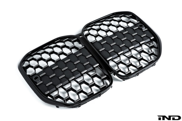 Fits For BMW New U11 X1 2023 2024 Black Front Kidney Grille Mesh Grill All  Black