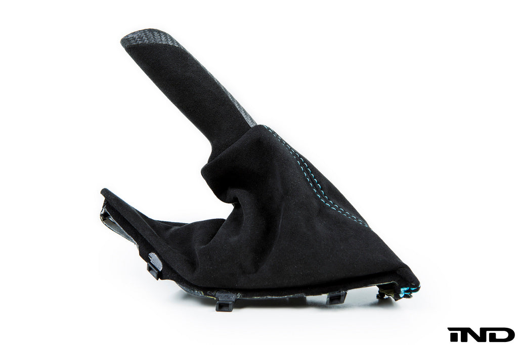 iND f87 m2 matte carbon stitched parking brake handle - iND Distribution