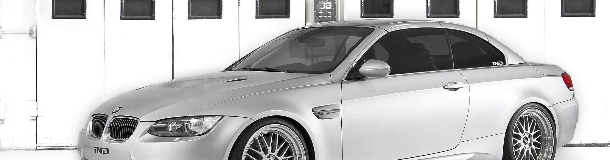 Silverstone II BMW E93 M3 front passenger-side view with BBS LM wheels and OEM+ exterior styling by IND Distribution