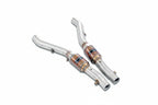 Supersprint catted front pipe set for BMW E39 M5, 540i, E38 740i exhaust system, showing the metal pipes and catalytic converters.