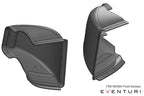 Eventuri BMW F8X M3 M4 black carbon air scoop set for performance enhancement, showing detailed carbon fiber scoops.
