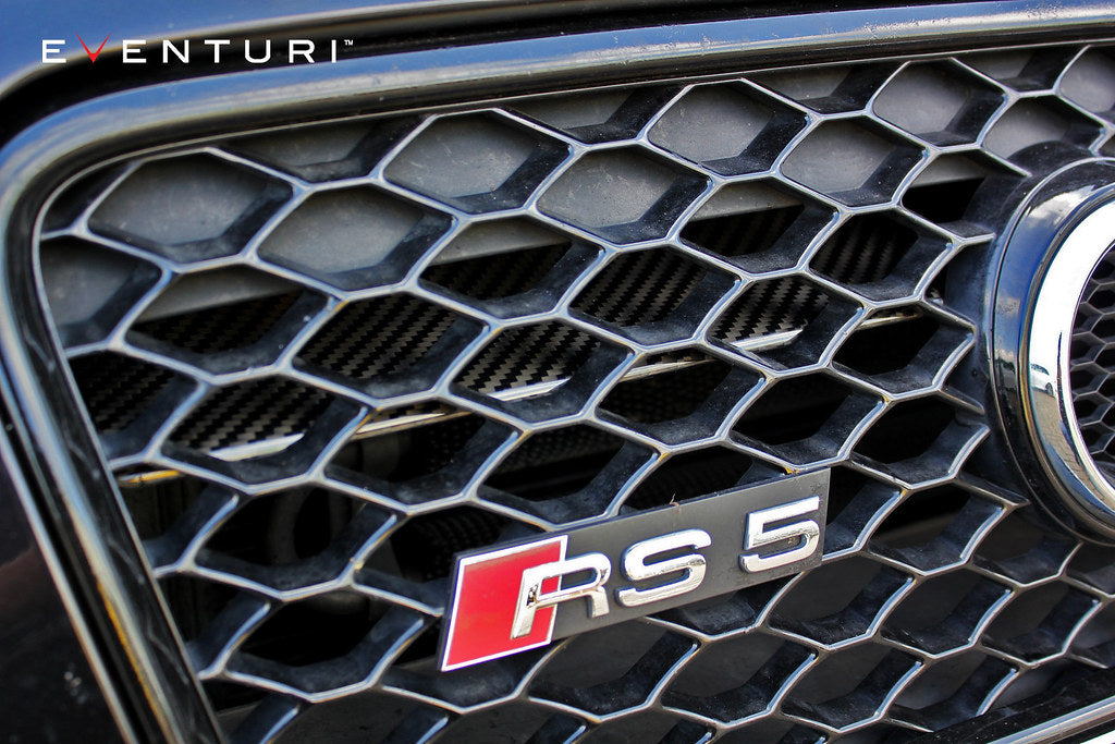 Eventuri black carbon intake system for Audi B8 RS4 and RS5, showcasing sleek design and high-performance features.