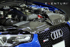 Eventuri Audi B8 RS5 facelift black carbon slam panel cover, performance car engine bay upgrade with sleek carbon finish.