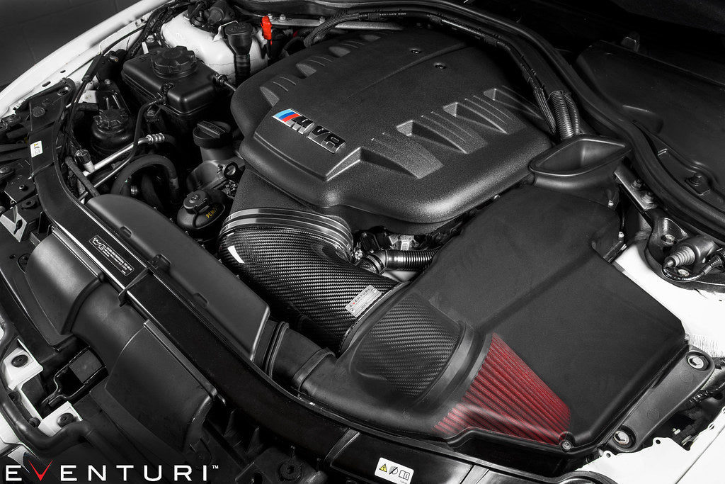 Eventuri Carbon Intake System Replacement Filter for E9X M3 (S65) Type E, showcasing the carbon fiber design and filter structure.