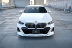3D Design urethane front lip spoiler installed on a BMW G60 G61 5-Series and i5 M60 M Sport featuring OEM+ styling and factory-quality fitment