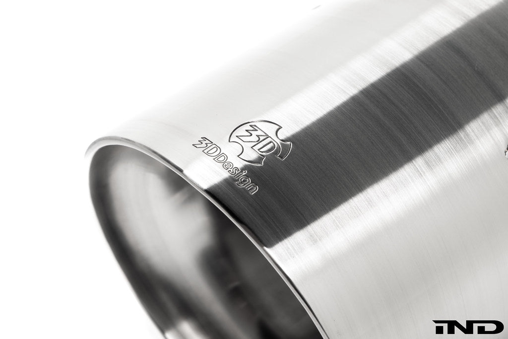 3D Design G45 X3 M50 Stainless Exhaust Tip Set featuring polished stainless steel construction on a white background