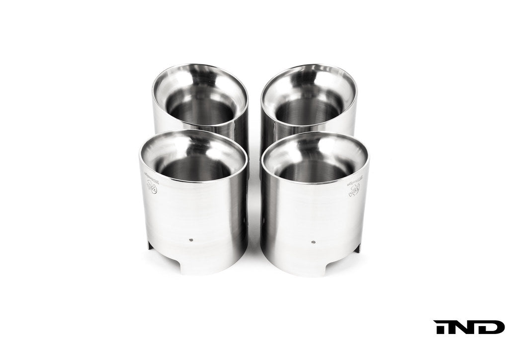3D Design G45 X3 M50 Stainless Exhaust Tip Set featuring polished stainless steel construction on a white background