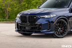 3D Design G05 X5 LCI front lip spoiler painted and installed on the vehicle's exterior for enhanced sporty look.