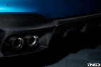 Eisenmann F90 M5 performance exhaust system with valves, showcasing polished metal pipes and dual exhaust tips.