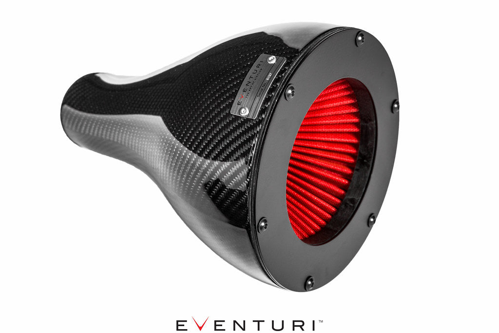 Eventuri black carbon intake system for Audi B9 S4 and S5, performance engine upgrade with sleek design and high-quality materials.
