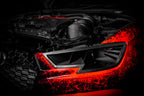 Eventuri Audi 8V Gen 2 RS3 black carbon headlamp race duct showcasing sleek design and performance features.