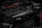 Eventuri black carbon Stage 3 intake system for Audi 8V RS3 and 8S TTRS, performance upgrade with sleek design.