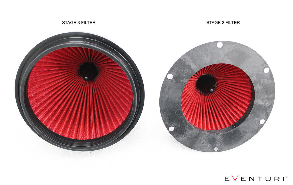 Eventuri black carbon Stage 3 intake system installed in Audi 8V RS3 / 8S TTRS performance vehicle.
