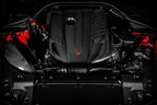 Eventuri black carbon engine cover for G29 Z4 and A90 Supra B58, exterior view showing sleek design and branding.