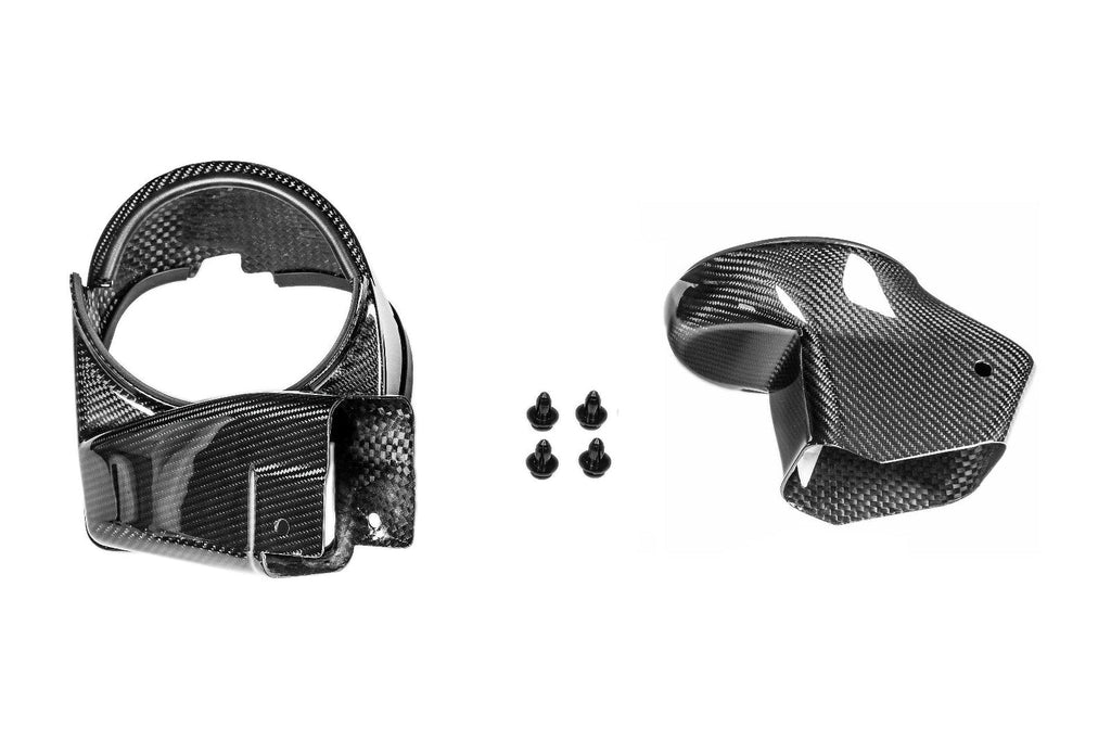 Eventuri BMW F8X M3/M4 Black Carbon V2 Sealed Duct Upgrade Kit showcasing sleek carbon fiber design and performance features.