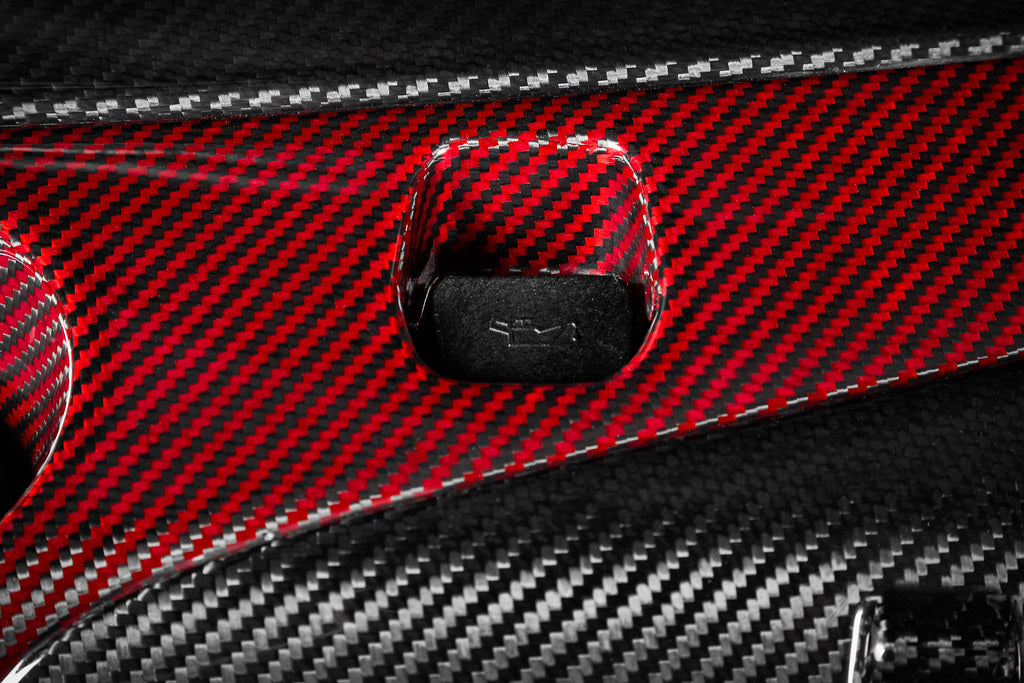 Eventuri FK8 and FL5 Civic Type-R carbon Kevlar engine cover showcasing sleek, lightweight performance design with detailed branding.