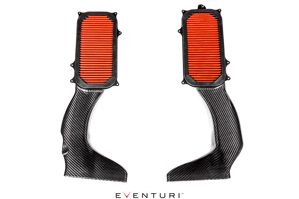 Eventuri Mercedes GLC63S AMG black carbon intake system showcasing sleek design and performance features.