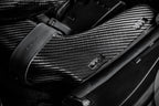 Eventuri black carbon intake system for Mercedes W205 C63/C63S AMG, showcasing sleek design and performance features.