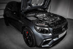 Eventuri black carbon intake system for Mercedes GLC63S AMG, showcasing sleek design and performance-focused engineering.