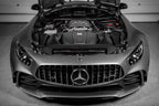 Eventuri black carbon intake and engine cover for Mercedes AMG GT C190, showcasing matte finish and performance design.