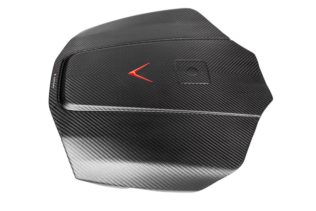 Eventuri black carbon intake and engine cover for Mercedes AMG GT, GTS, GTR, showcasing matte finish and sleek design.