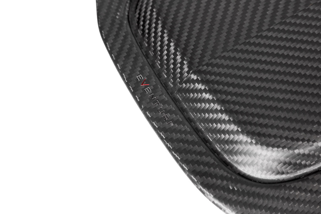 Eventuri black carbon intake and engine cover for Mercedes C190 AMG GT, GTS, GTR, featuring a matte finish.