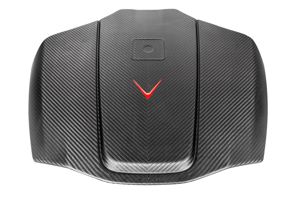 Eventuri black carbon intake and engine cover for Mercedes C190 AMG GT, GTS, and GTR, showcasing matte finish design.