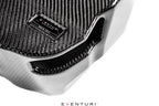 Eventuri black carbon intake system for Mercedes AMG A35 and A250, showcasing performance air intake with sleek carbon fiber design.