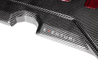 Eventuri black carbon and red kevlar engine cover for Audi 8Y/8V RS3 and TTRS, exterior view showing sleek design