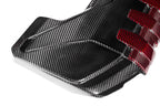 Eventuri black carbon and red Kevlar engine cover for Audi 8Y/8V RS3 and TTRS, exterior view showing sleek design and materials.