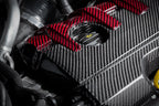 Eventuri black carbon and red Kevlar engine cover for Audi 8Y/8V RS3 and TTRS, exterior car engine bay accessory
