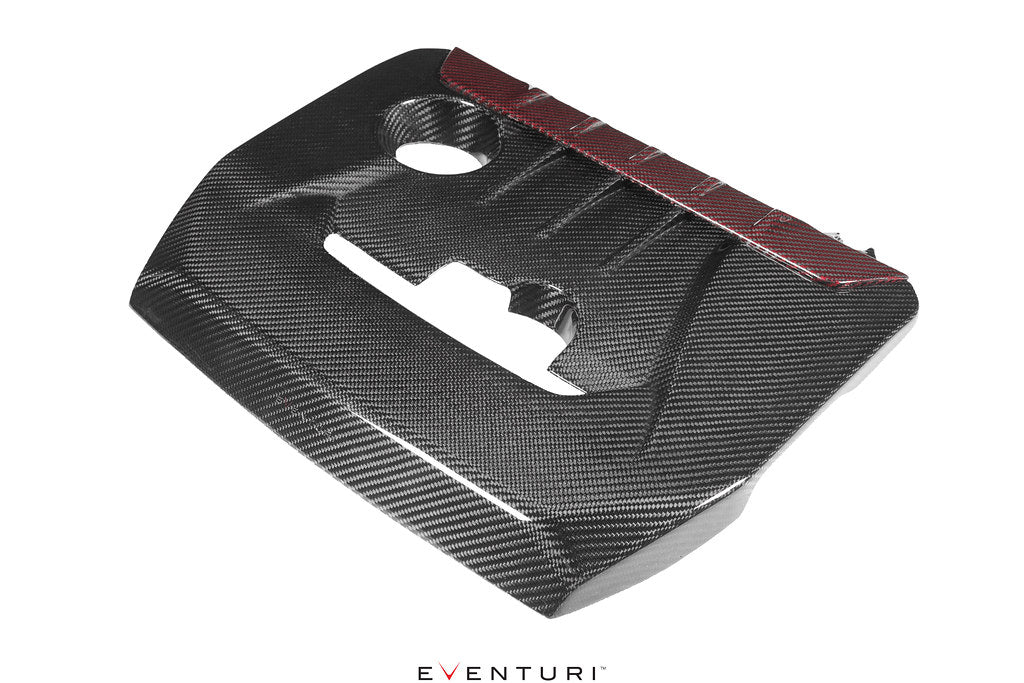 Eventuri carbon engine cover for GR Corolla and GR Yaris, showcasing sleek, lightweight performance car engine protection.