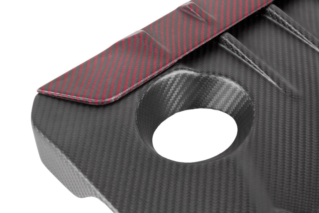 Eventuri carbon engine cover for Toyota GR Corolla and GR Yaris, performance upgrade with sleek carbon fiber finish.