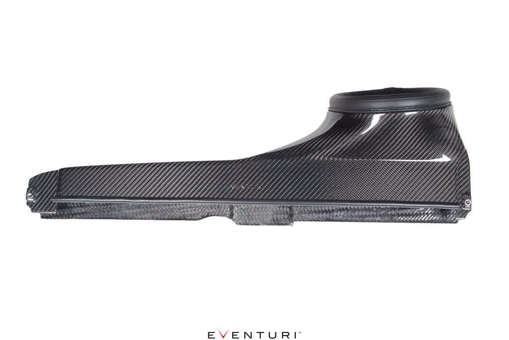Eventuri black carbon intake system for Audi 8Y S3 and 8S TTS, performance air intake with sleek carbon fiber design