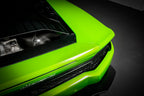 Black carbon intake system for Lamborghini Huracan V10 by Eventuri, showcasing its sleek performance-oriented design.